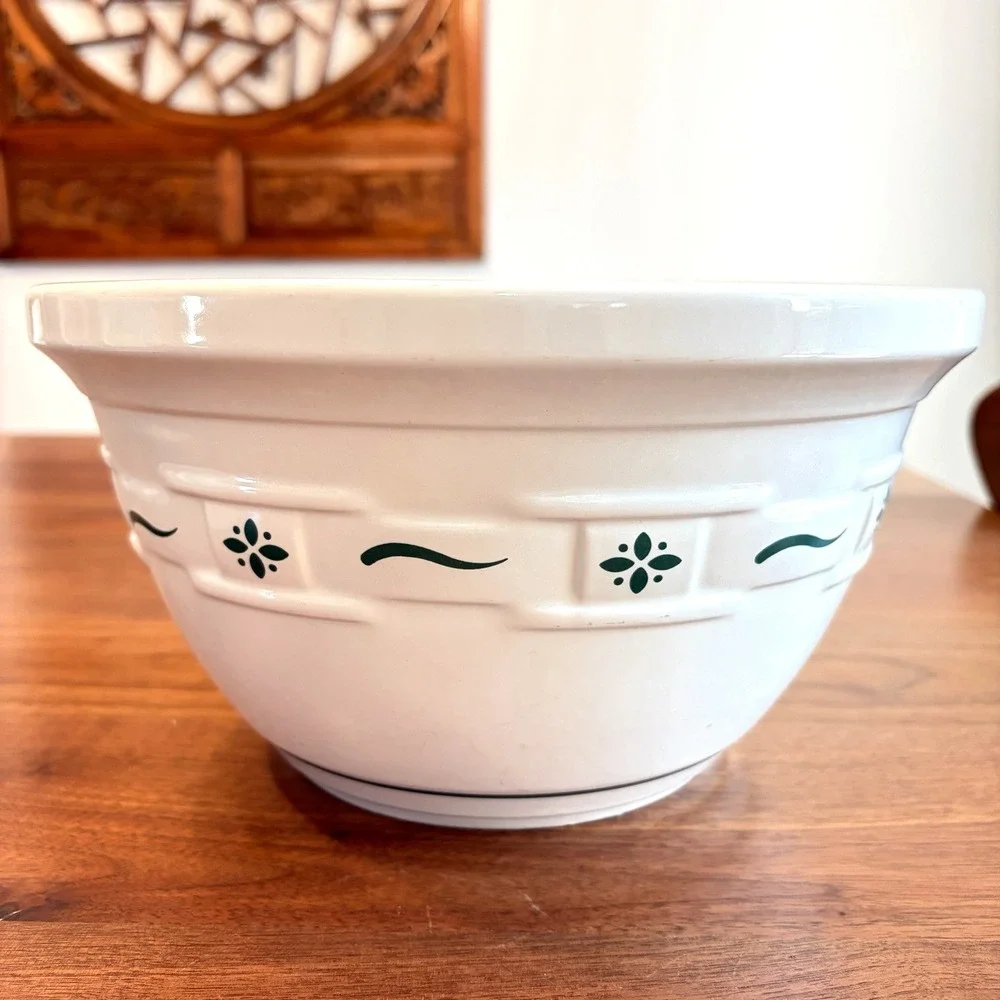 Longaberger Pottery Green Woven Traditions Large 10